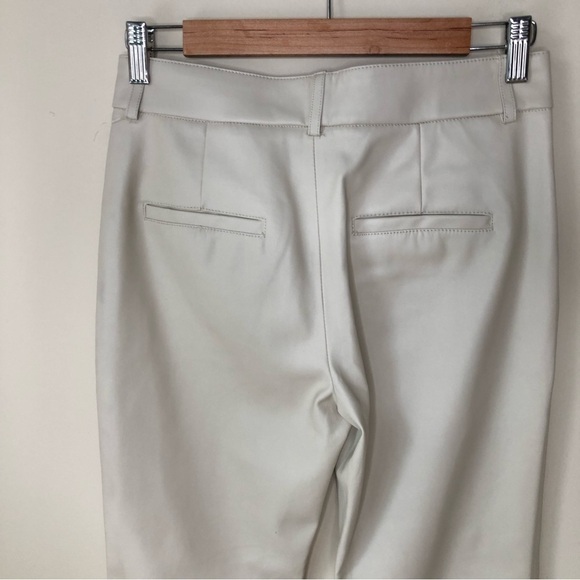 ZARA Ivory White Vegan leather Straight Leg Chino Style Pants 2 - Picture 4 of 9